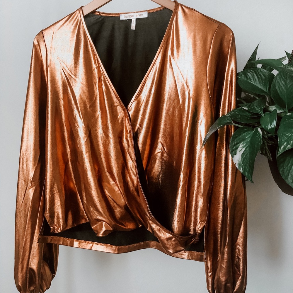 metallic copper long sleeve
